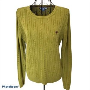IZOD Long Sleeve Crew Neck Cable Knit Sweater Sz L